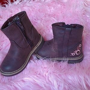 F&F Little Girls  Leather Boots. Brown. SZ EU 21 / US 5.5